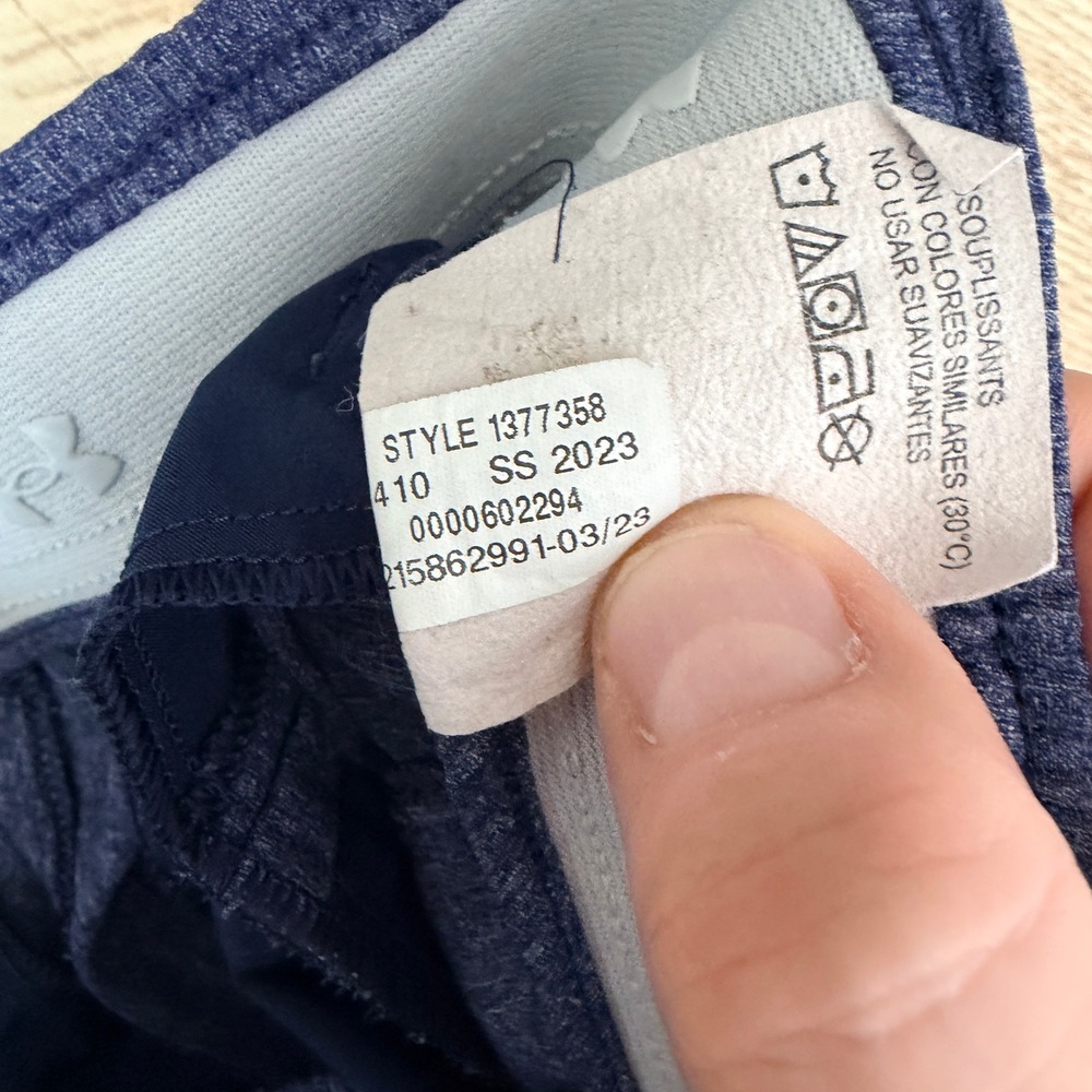 Under Armour Vented Golf Pants Mens 36x32 Navy Blue Heather Performance Pants - Picture 6 of 8